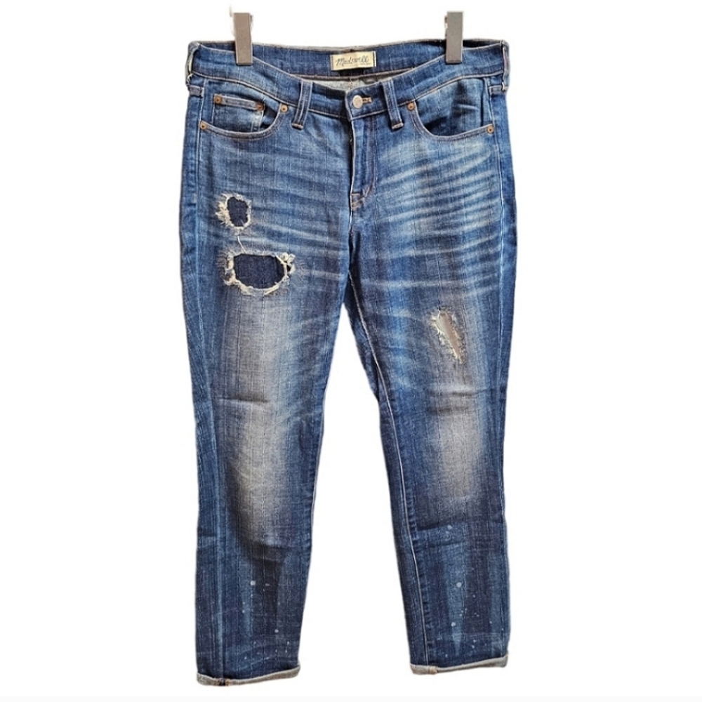 Madewell Grunge Slim Boyfriend Jean Distressed Denim Jeans Seattle Size 27
